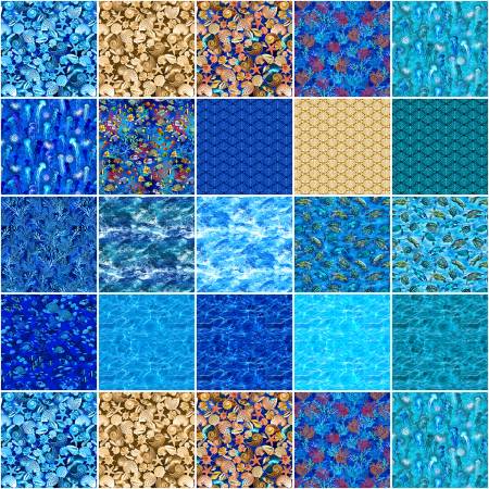10in Squares Oceana, 42pcs/bundle