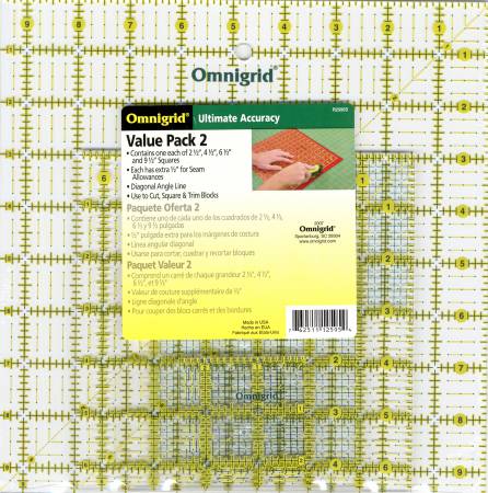 Omnigrid Square Ruler Value Pack 2