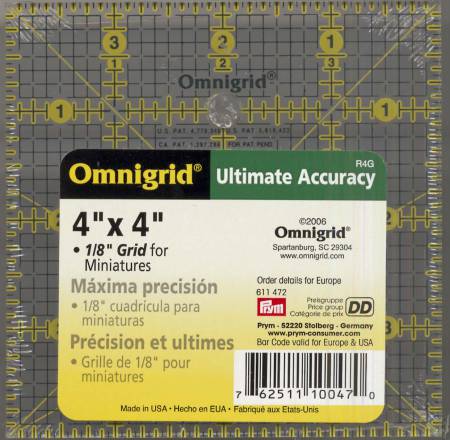 Omnigrid Ruler 4in x 4in With 1/8in Grid