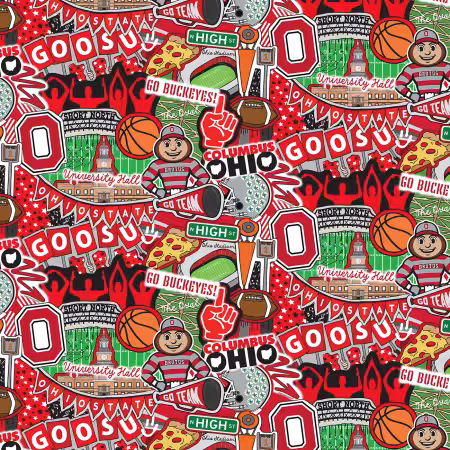 NCAA-Ohio State Doodle Allover cotton