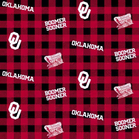NCAA-Oklahoma Sooners Buffalo Plaid Cotton