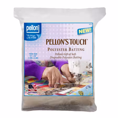 Pellon Quilters Touch 100% Polyester Batting Twin-Sized 72in x 90in