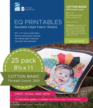 Cotton Printable Fabric Sheets 25 Sheets per pack