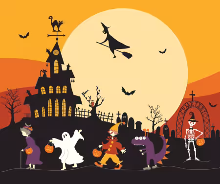 Beggar's Night 36 x 43 Trick-or-Treat Panel Halloween