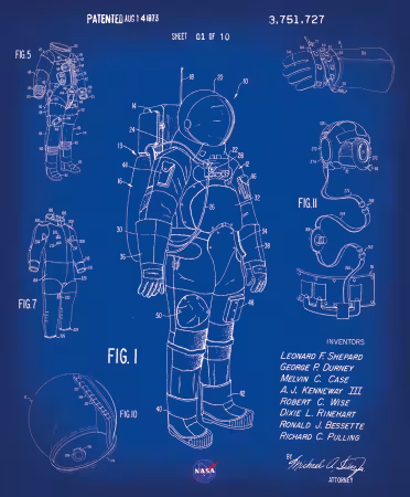 Outer Space by NASA 36in x 43in Spacesuit Panel
