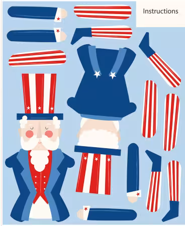 Firecracker 35 1/2in x 43 1/2in Uncle Sam Panel