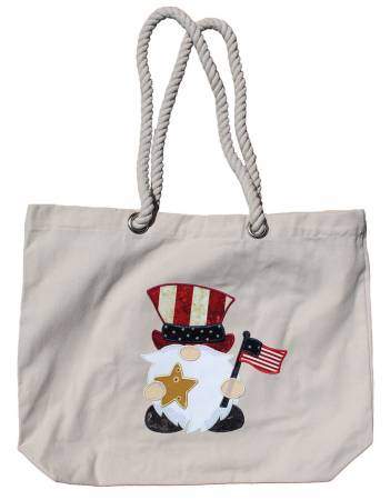 Home with Patriotic Gnomes with Tote Bag Machine Embroidery