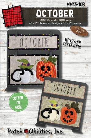 October Calendar Series Block of the Month with Buttons
