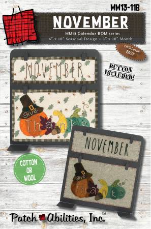 November Calendar Series Block of the Month with Buttons