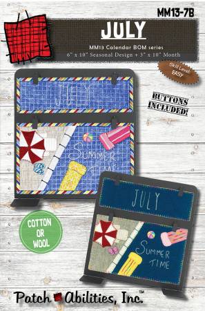July Calendar Series Block Of The Month with Buttons