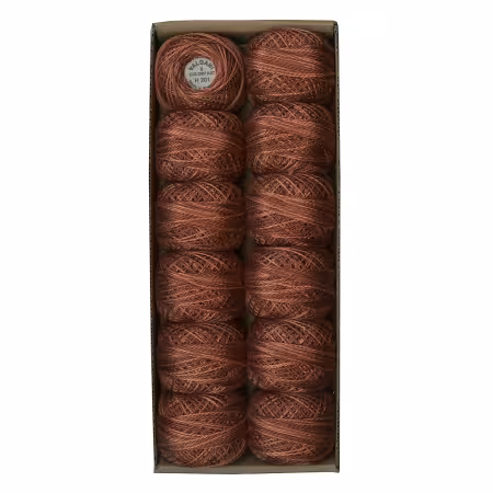 Valdani Variegated Pearl Cotton Ball Sz8 73yd Rust
