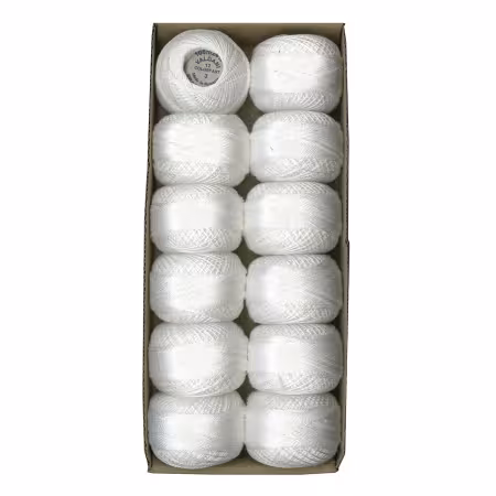 Valdani Solid Pearl Cotton Ball SZ12 109yd White