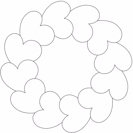 Amish Circle of Hearts Quilting Stencil 5in