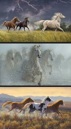 Digitally Printed 24in x 43in Pillow Panel Wild Horses