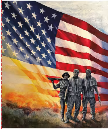 American Honor 35 1/2in x 43 1/2in The Three Soldiers Panel