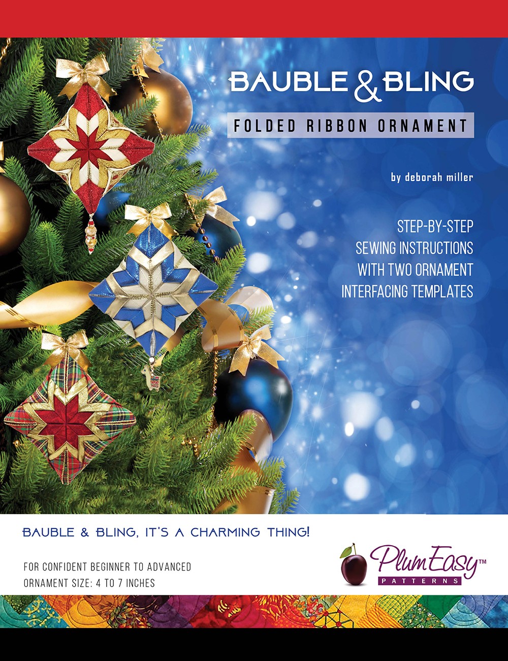 Download Bauble & Bling Folded Ribbon Ornament Pattern