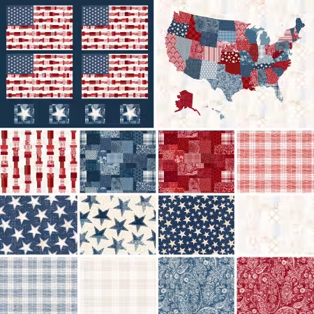 Assortment Pieces of America, 14pcs x 10yds