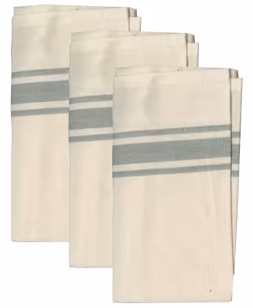 Aunt Martha's Gray Bold Twill Stripe Towels Pkg of 3