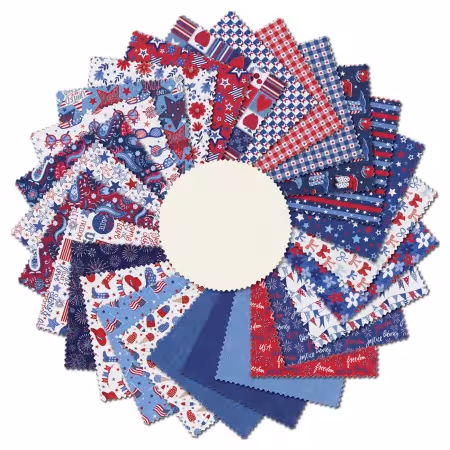 5in Squares Patriotic Minis, 42pcs/bundle