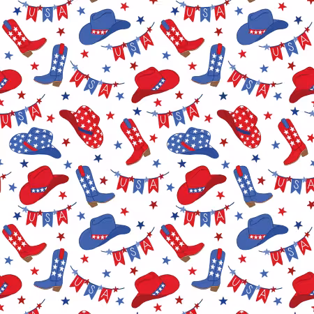 Patriotic Minis Boots And Hats Allover