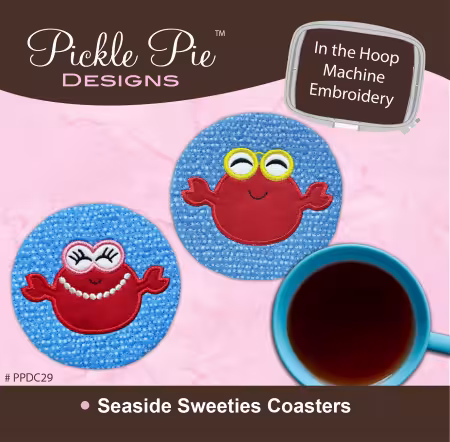 Seaside Sweeties Coasters Machine Embroidery