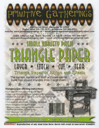 Small Variety Triangle Paper