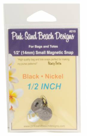 Small Magnetic Purse Snap - Black Nickel 1/2in (14mm)