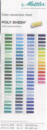 Mettler Poly Sheen Thread Conversion Paper Chart