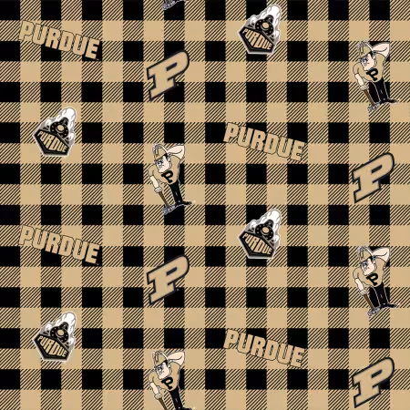 NCAA-Purdue Boilermakers Buffalo Plaid Cotton