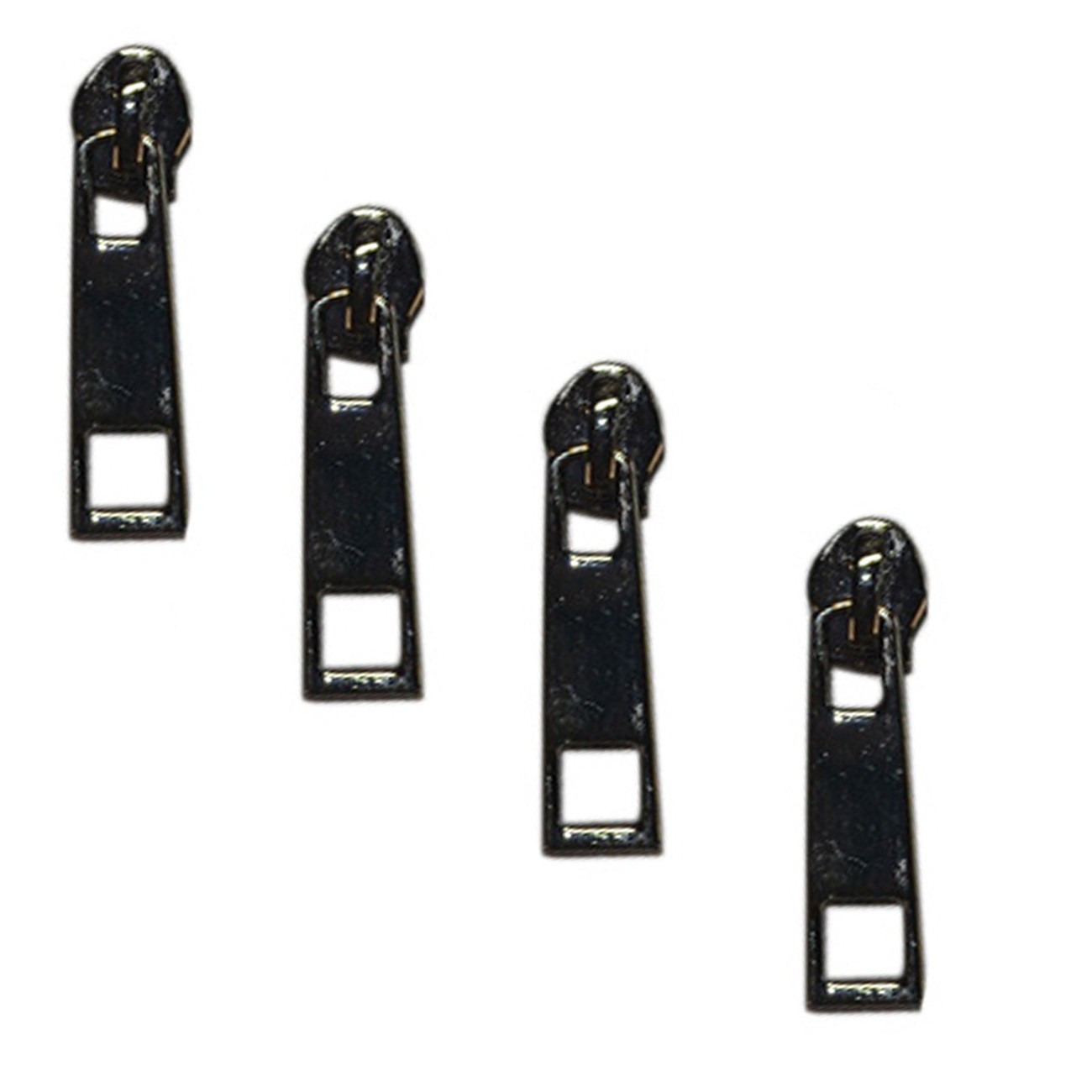 Gun Metal Black Zipper Pulls, Pack of 4