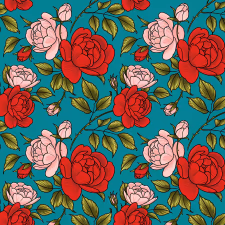 Roses Are Falling - Teal