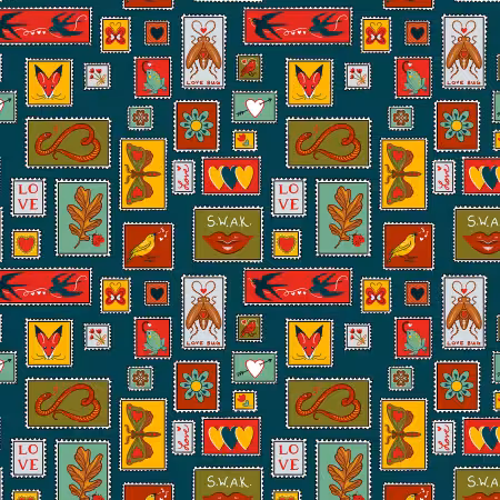 Postage Stamps - Teal