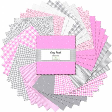 5in Squares Gray Blush, 42pcs, 12 bundles/pack