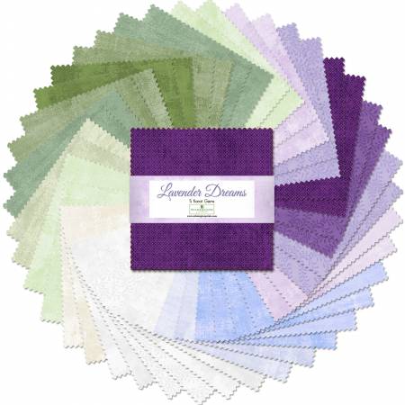 5in Squares Lavender Dreams, 42pcs, 12 bundles/pack