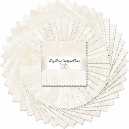 5in Squares, Dry Brush Whipped Cream, 42pcs, 12 bundles/pack