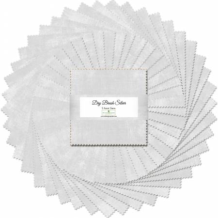 5in Squares, Dry Brush Silver, 42pcs, 12 bundles/pack