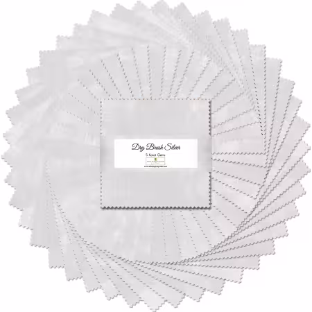 5in Squares, Dry Brush Silver, 42pcs, 12 bundles/pack