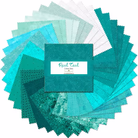 5in Squares, Real Teal, 42pcs, 12 bundles/pack