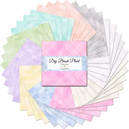 5in Squares, Dry Brush Plaids, 42pcs, 12 bundles/pack