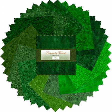5in Squares Emerald Forest 42pcs/bundle, 12 bundles per pack