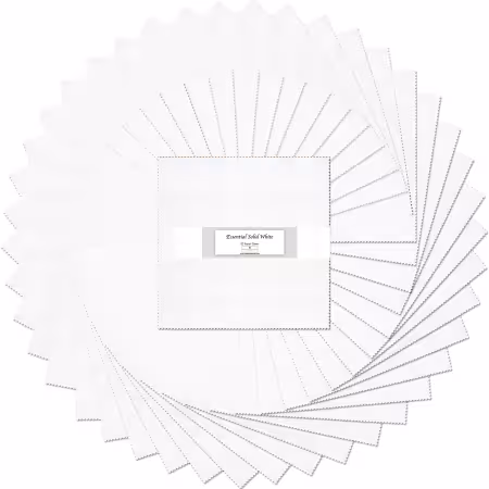 10in Squares Essential Solids White, 42pcs, 4 bundles/pack