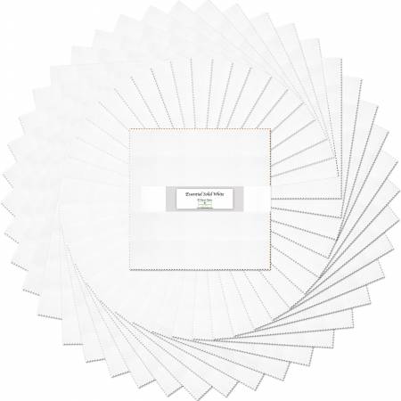 10in Squares Essential Solids White, 42pcs, 4 bundles/pack