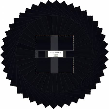 10in Squares Essential Solids Black, 42pcs, 4 bundles/pack