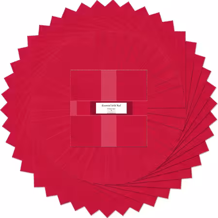 10in Squares Essential Solids Red, 42pcs, 4 bundles/pack