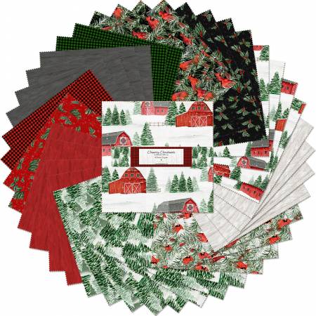 10in Squares Country Cardinals, 42pcs, 4 bundles/pack