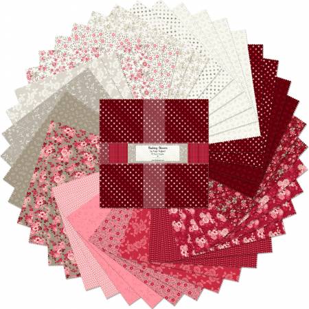 10in Squares Blushing Blooms, 42pcs, 4 bundles/pack