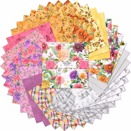 10in Squares, Dahlia Botanica, 42pcs, 4 bundles/pack