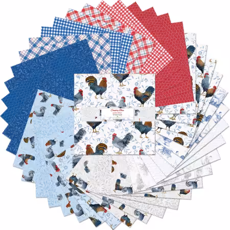 10in Squares, Country Blue, 42pcs, 4 bundles/pack