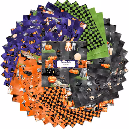 10in Squares Spooky Tails, 42pcs, 4 bundles/pack
