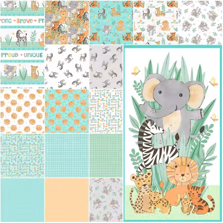 Assortment Safari Snuggles, 17pcs x 15yds